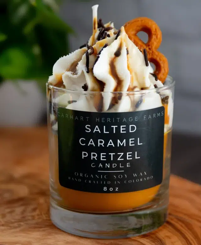 Bougie bretzel caramel beurre salé