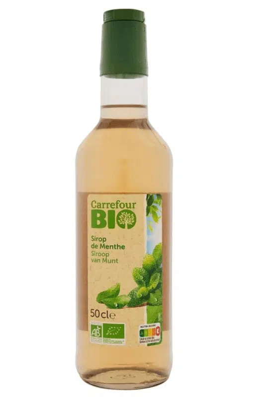 Sirop de menthe bio sans colorant